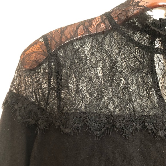 Jennifer Lopez Black Lace, High Neck, Sweater, Size S - Picture 3 of 8